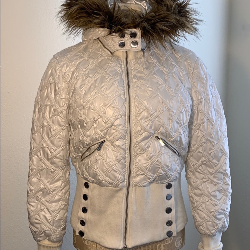 Bebe Creme Quilted Puffy Jacket